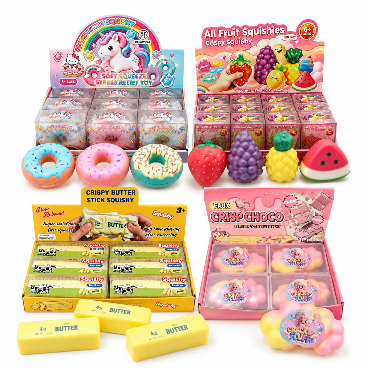 Crispy Squishy – Crunch & Squeeze Bundle (4er-Set)