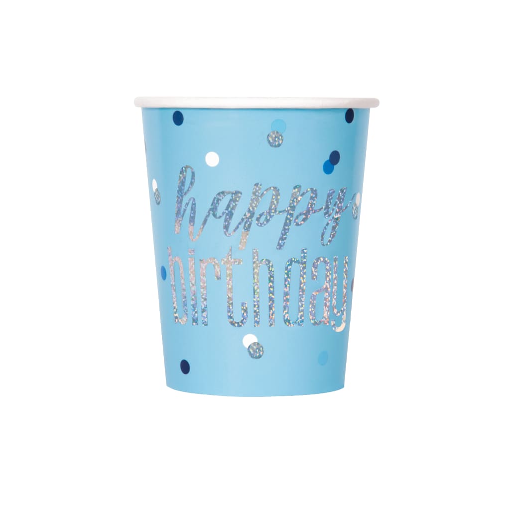 Einwegbecher "Happy Birthday", 8 Stück