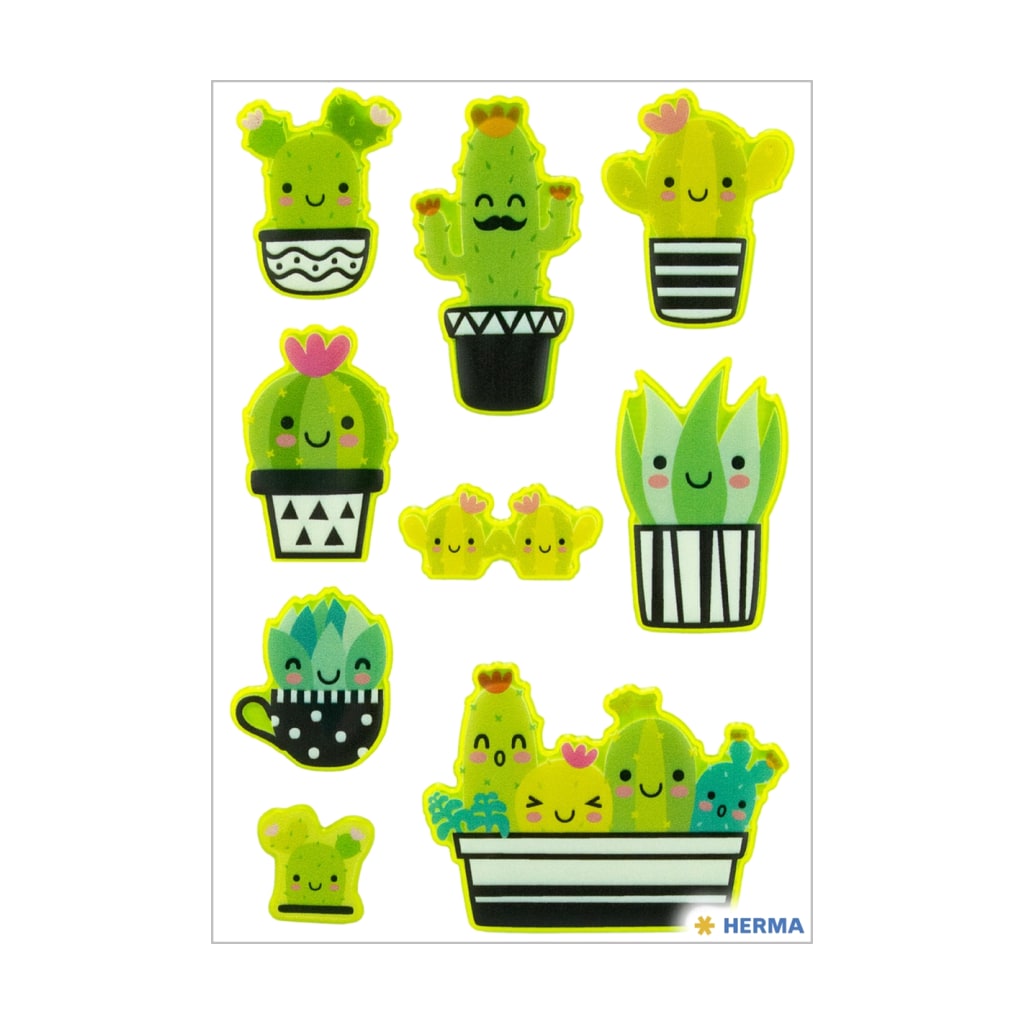 Happy Cactus Neon - Sticker