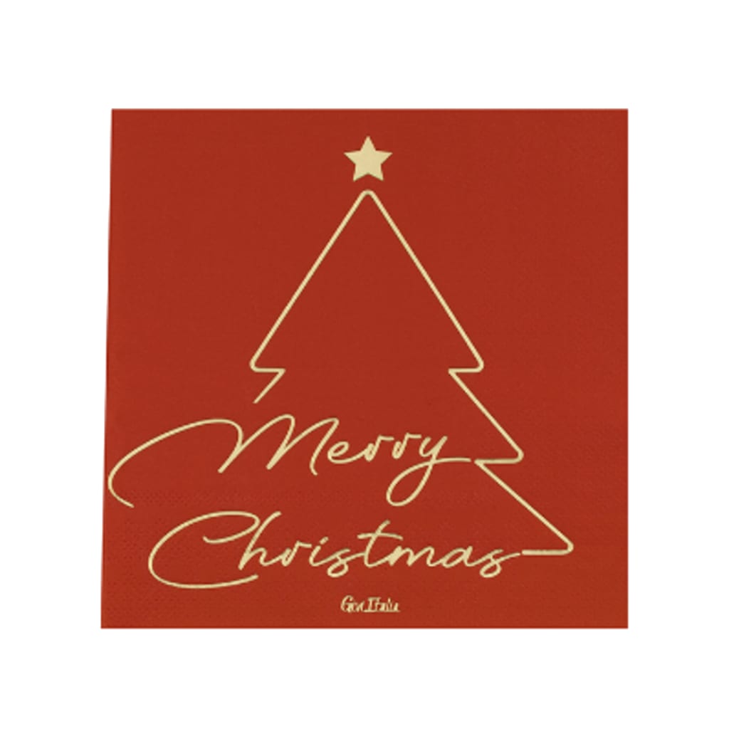 Servietten Merry Christmas Tree Rot 33 x 33cm, 16 Stück