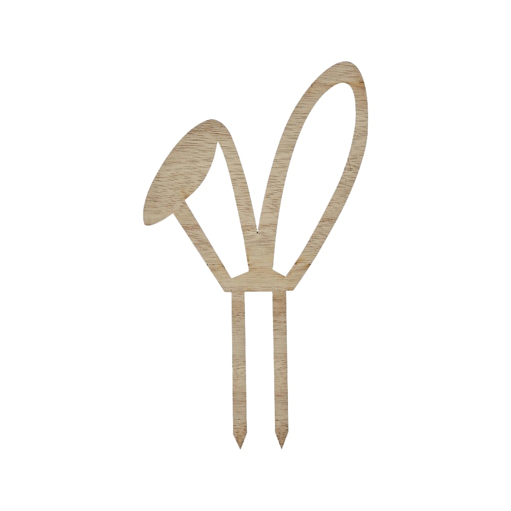 Wooden Bunny Ears Easter Cake Topper, 1 Stück