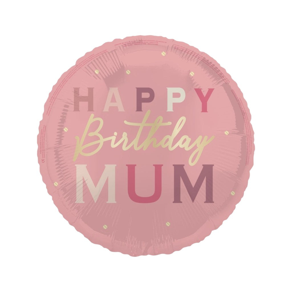 Happy Birthday Mum Folienballon, 45 cm