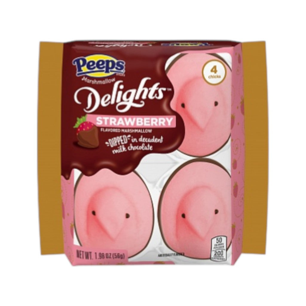 Peeps Delights Marshmallow Chicks Milk Chocolate Dipped Strawberry, 56g