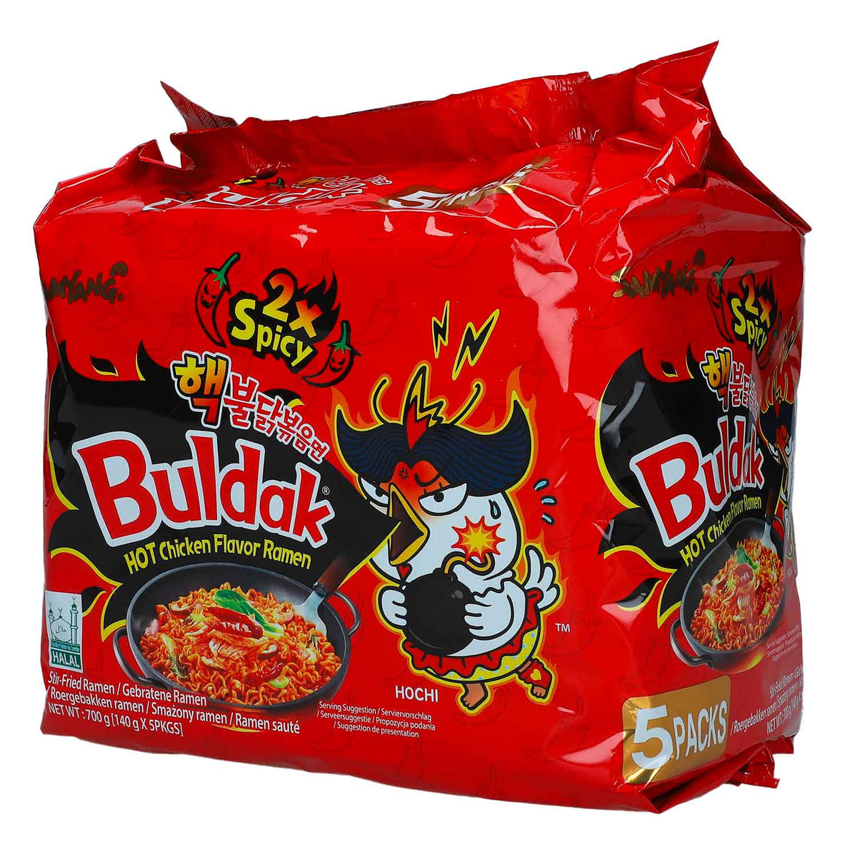 Buldak 2x Spicy Ramen 5er-Pack, 700 g