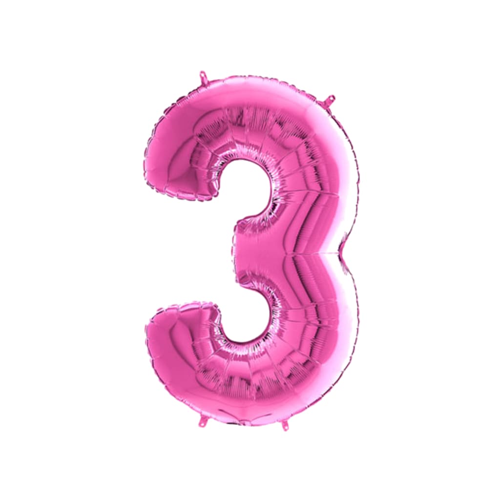 Happy Birthday Ballon Zahl Pink, 66 cm | 3
