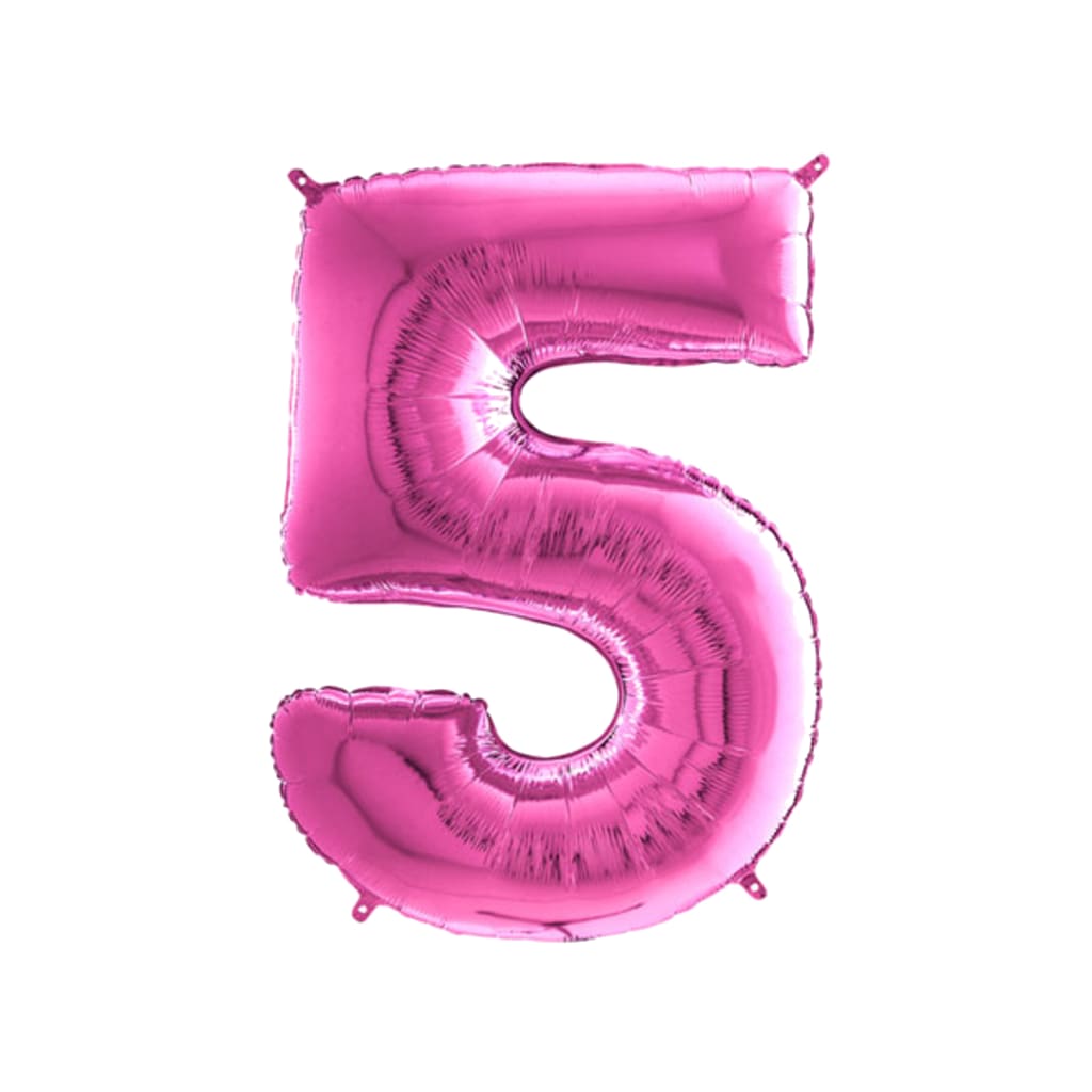 Happy Birthday Ballon Zahl Pink, 66 cm | 5