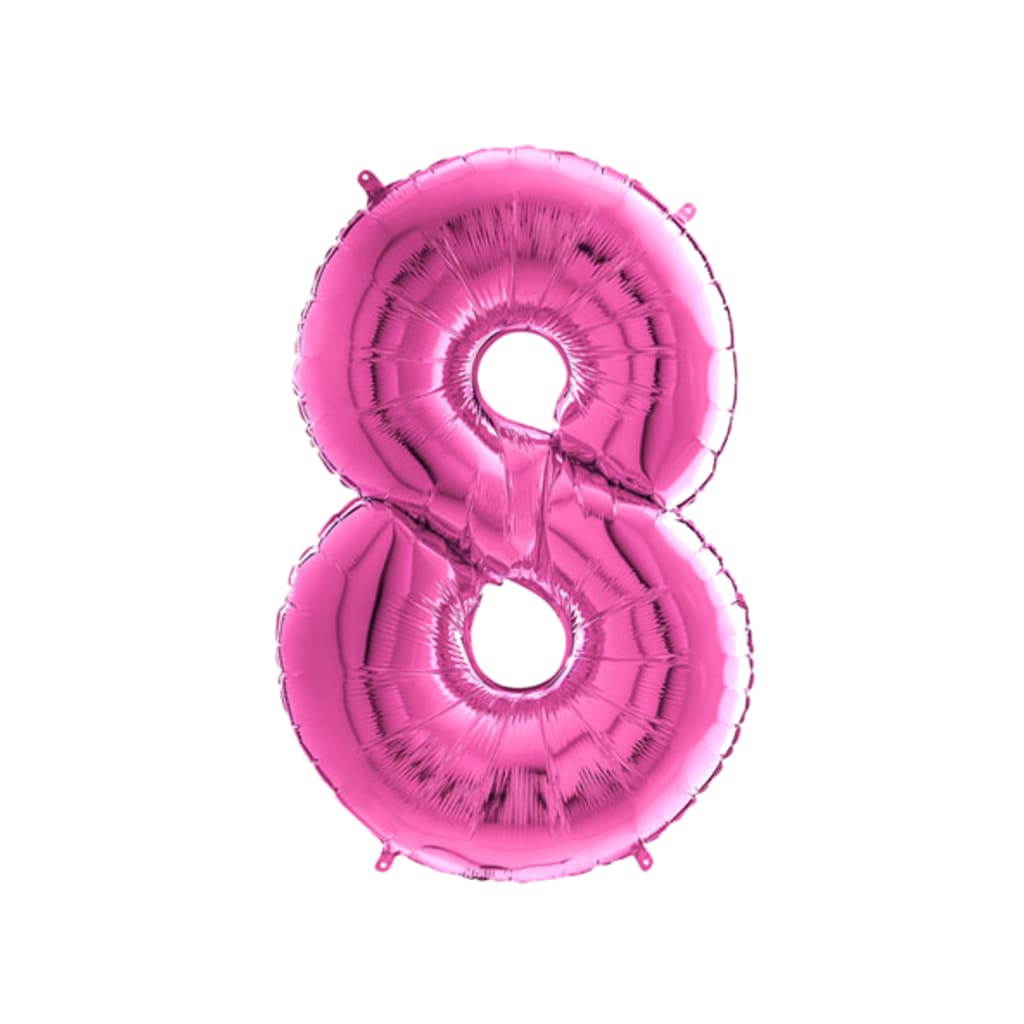 Happy Birthday Ballon Zahl Pink, 66 cm | 8