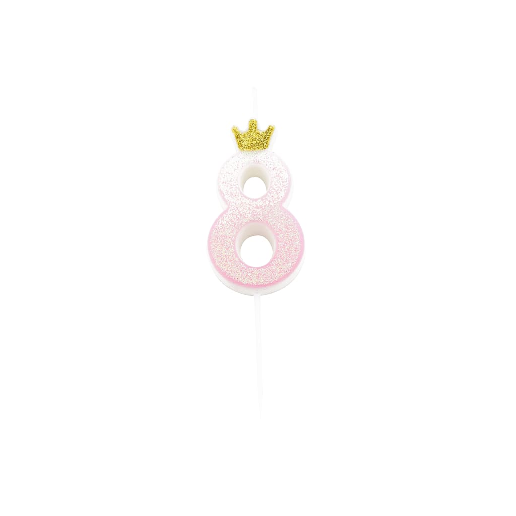 Crown Glitzerkerze, 9,5cm | 8