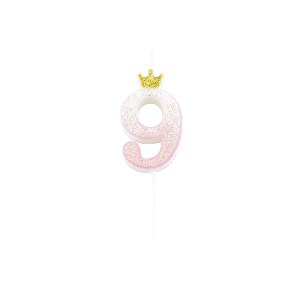 Crown Glitzerkerze, 9,5cm | 9