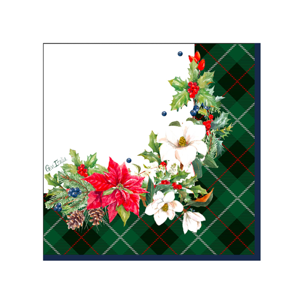 Servietten Christmas in Tartan  33 x 33cm, 16 Stück