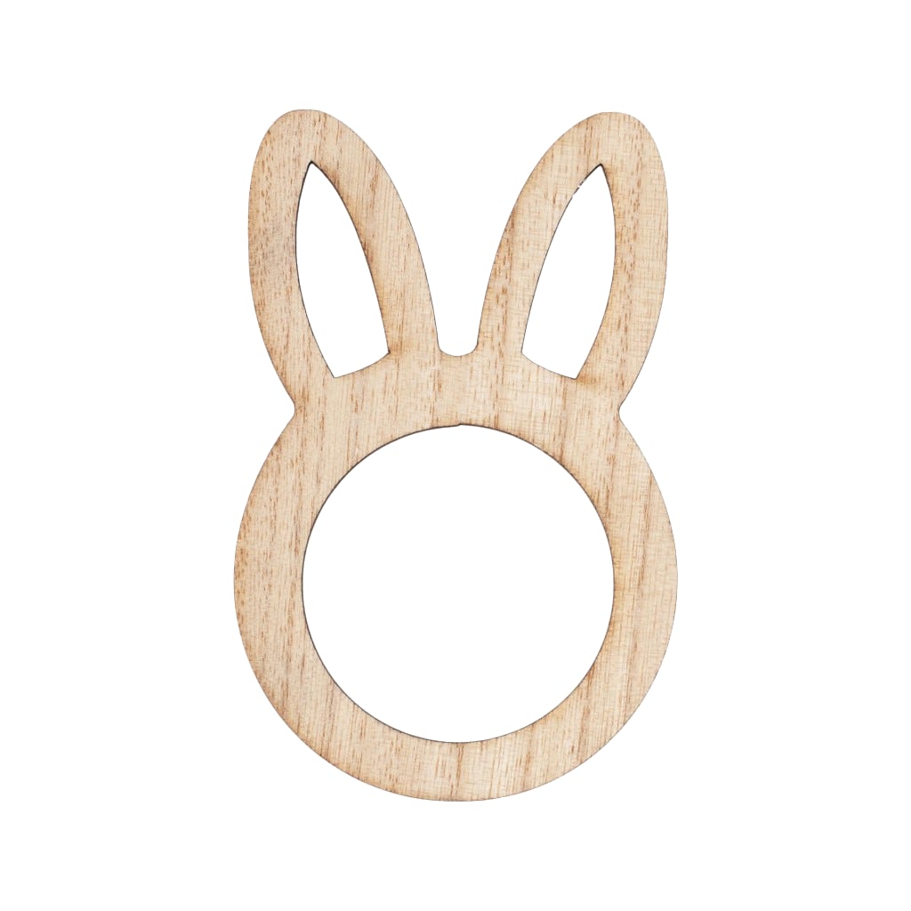 Wooden Bunny Easter Napkin Rings, 6 Stück