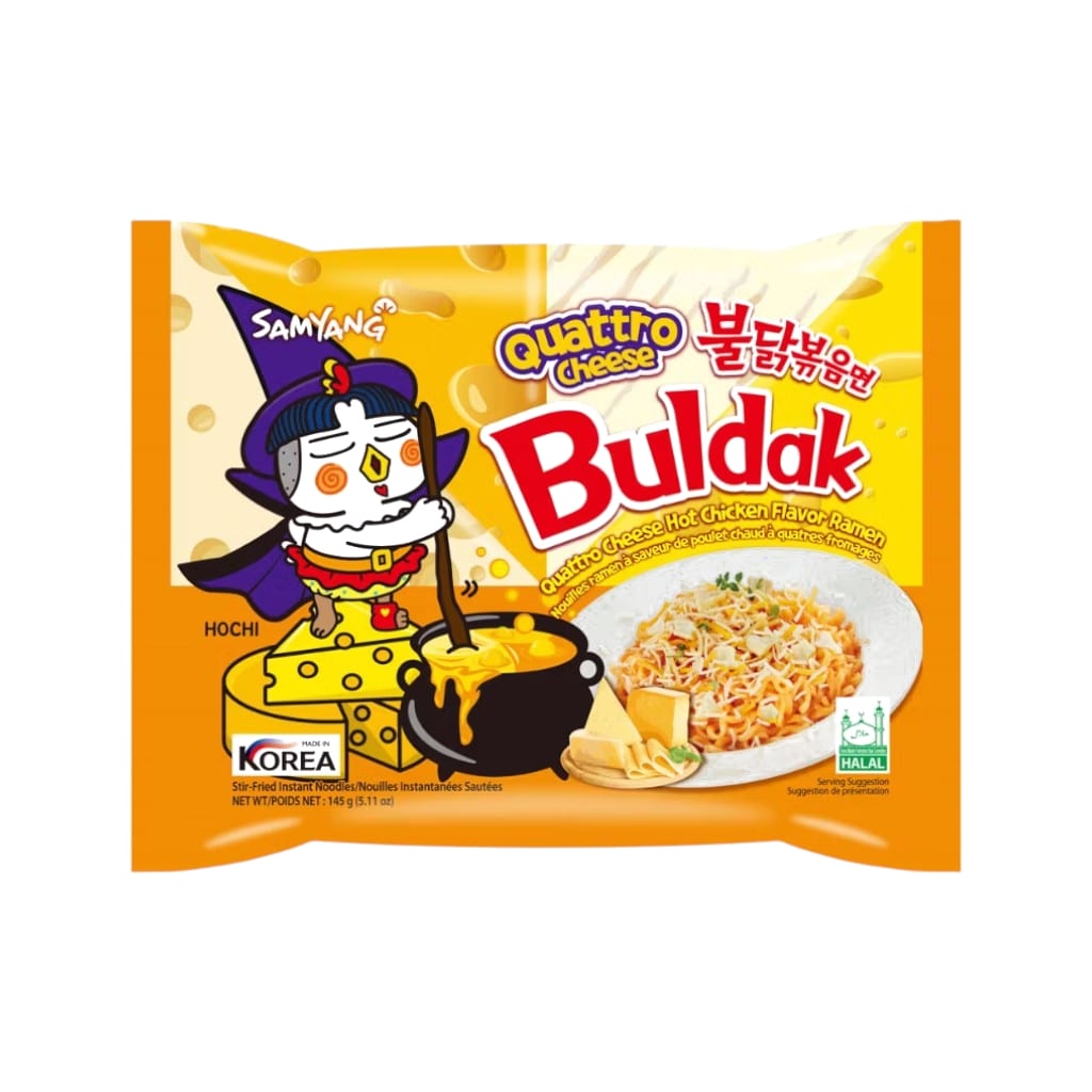 Buldak Ramen Noodles Quattro Cheese Hot Chicken, 140g