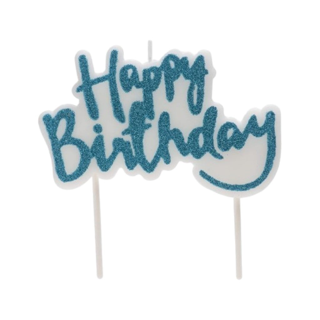 Happy Birthday Kerzen Blau 10x6.5cm