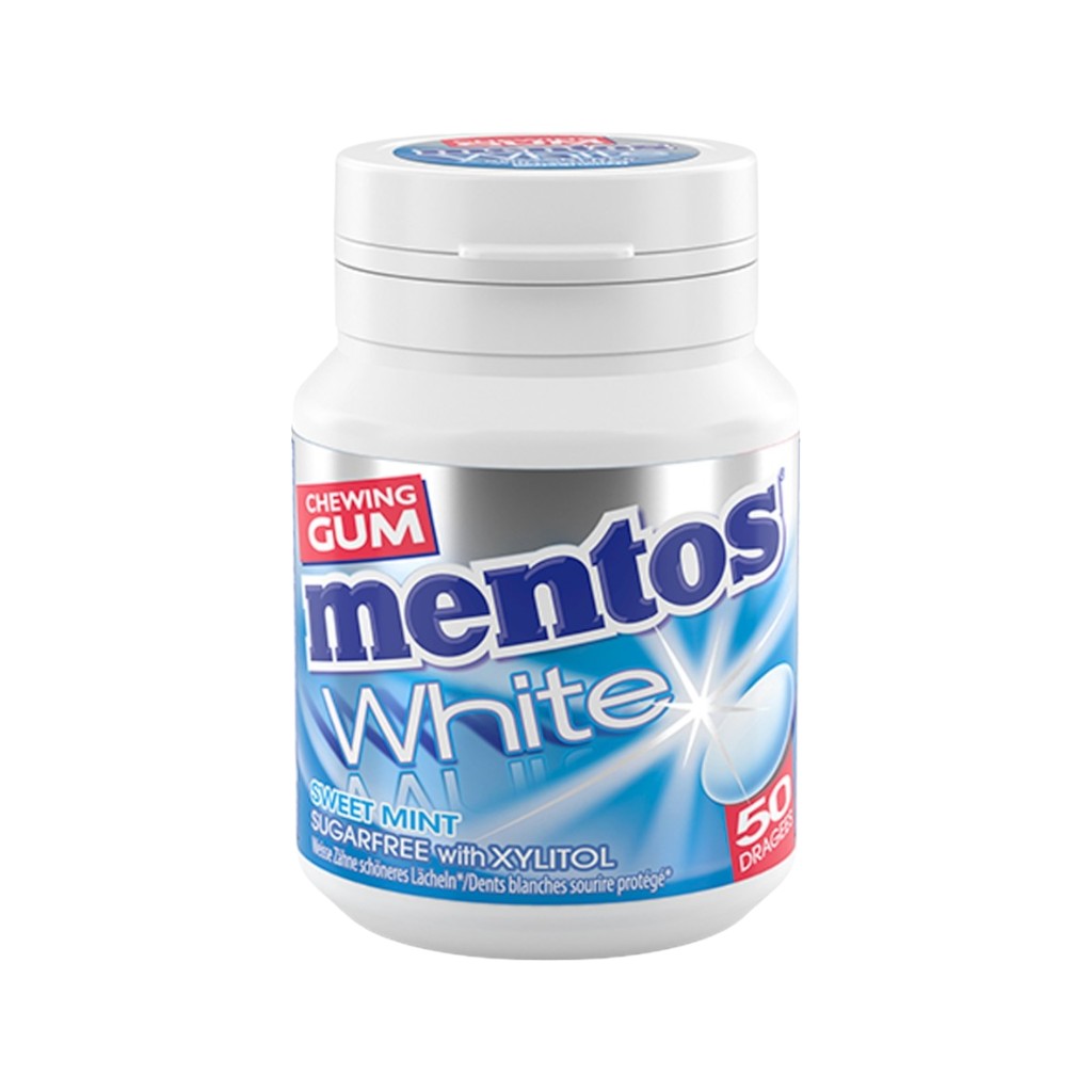 Mentos Kaugummi White Sweet Mint, 75g