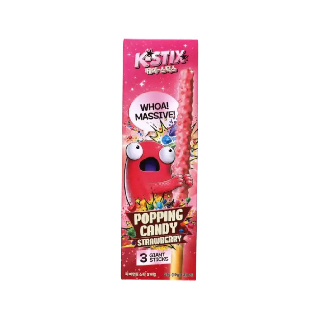 Popping Candy Strawberry Choco Sticks, 57g