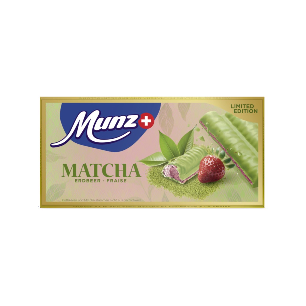 Munz Tafel Matcha Erdbeere, 100g