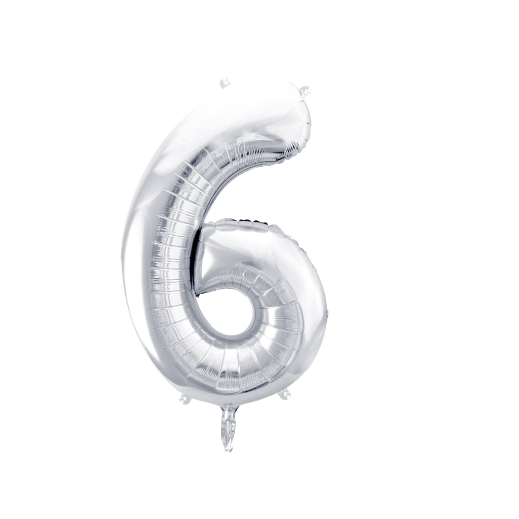 Ballon Zahlen Silber , 86 cm | 6